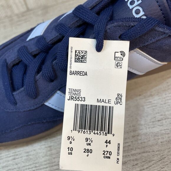 Adidas Barreda Decode Men\'s Sz 10 Tennis Sneakers Navy Suede Light Blue JR5533